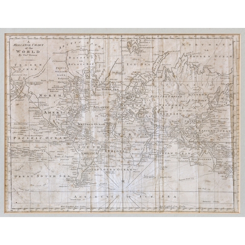 367 - World Map - A Mercator Chart of the World by Thomas Bowen, c.1778, Sandwich Islands not yet added, B... 