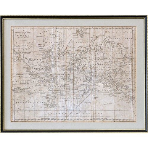 367 - World Map - A Mercator Chart of the World by Thomas Bowen, c.1778, Sandwich Islands not yet added, B... 