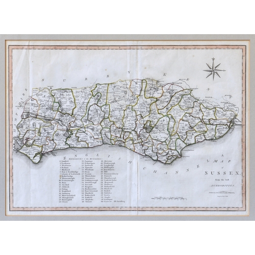 368 - J. Cary - A Map of Sussex, from the beft Authorities, Pub. John Stockdale, Piccadilly, 26th March 18... 