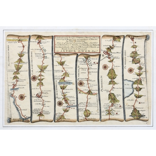 369 - Thomas Gardener - two maps: Sir Arthur Owen, map plan 'The road from London to St. Davids', and Sir ... 