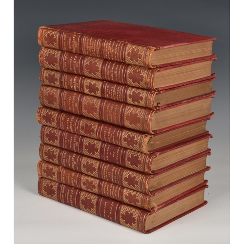 374 - Victor Hugo, Oevres Completes, nine illustrated volumes in red cloth covers published by E.Girard & ... 