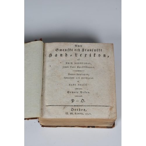 380 - Early 19th century French-Swedish dictionary and lexicon, comprising 'Nouveau Dictionnaire Portatif ... 