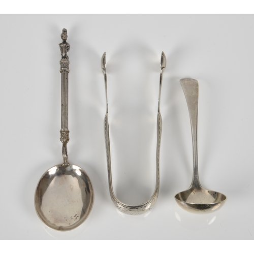 446 - A pair of Scottish bright cut, shell bowl silver sugar tongs, Alexander Zeigler, Edinburgh, late 18t... 