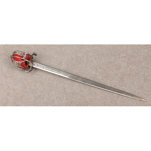 448 - A Victorian Scottish novelty silver letter opener in the form of a Scottish court sword, Hamilton & ... 