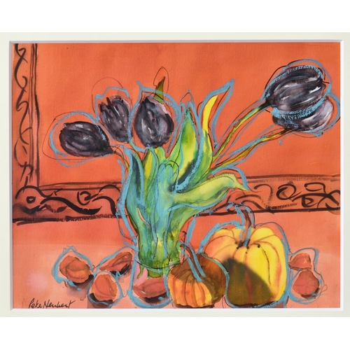 509 - Peter Neubert (British, b.circa 1932), "Tulips", gouache and watercolour, signed lower lef... 