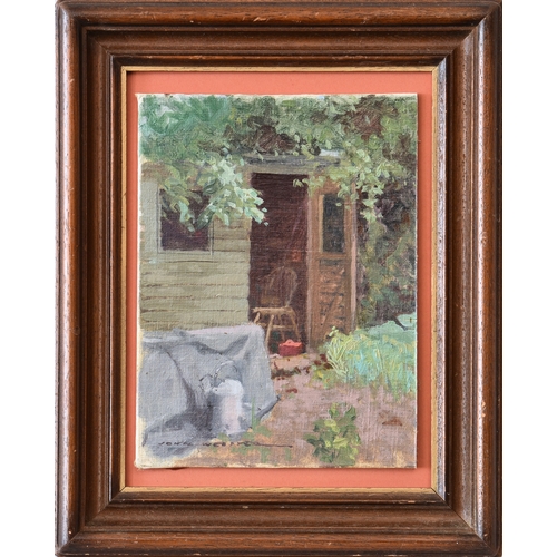 520 - Vice Admiral Sir John Morrison Webster RSMA (British, 1932-2020), The Garden Shed, oil on canvas boa... 