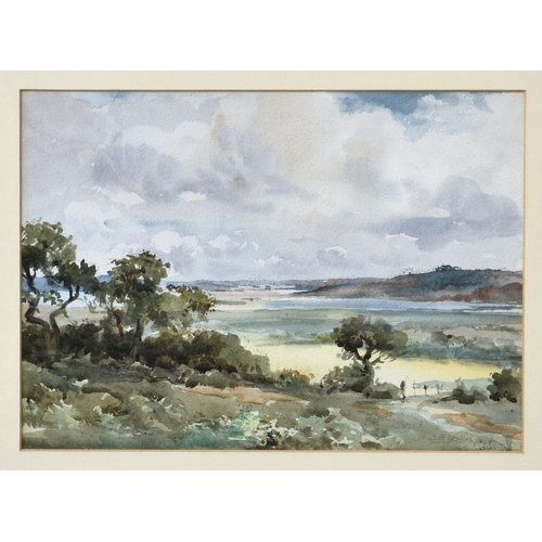 528 - Arthur Bassett Waller (British, 1882-1974), Coastal landscape, watercolour, signed lower right, fram... 