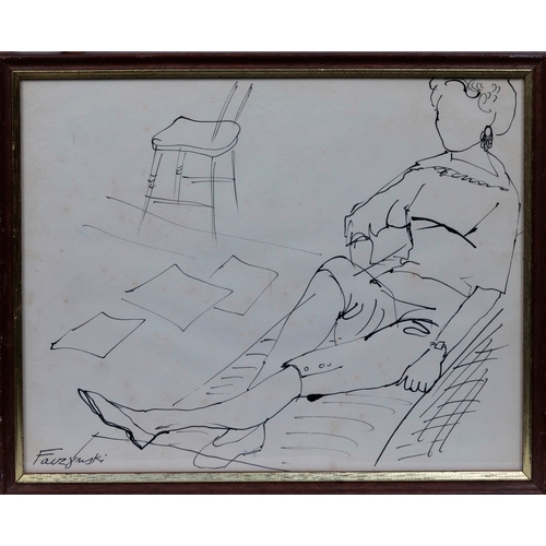 579 - Jerzy Faczynski, (Polish b. 1917), A group of ten drawings and sketches on paper, including portrait... 