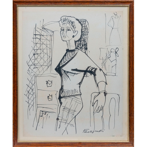 579 - Jerzy Faczynski, (Polish b. 1917), A group of ten drawings and sketches on paper, including portrait... 