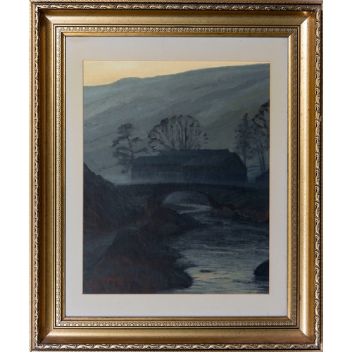 591 - John Foulger (British, 1943-2007, Watendlath, Cumbria, acrylic on paper, signed lower left, framed... 