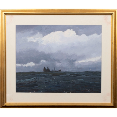 594 - John Foulger (British, 1943-2007), In the North Sea, acrylic possibly on paper, signed lower right... 