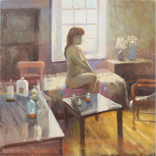 603 - Zlatan Pilipovic (b.1958 Sarajevo), Female Nude in the Artists Studio, oil on canvas, signed lower r... 