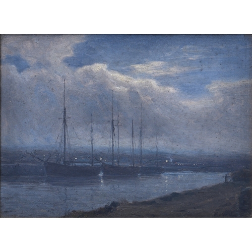 650 - Frederick Golden Short (British, 1863-1936), Bude Haven, Cornwall at Dusk, oil on board, signed lowe... 