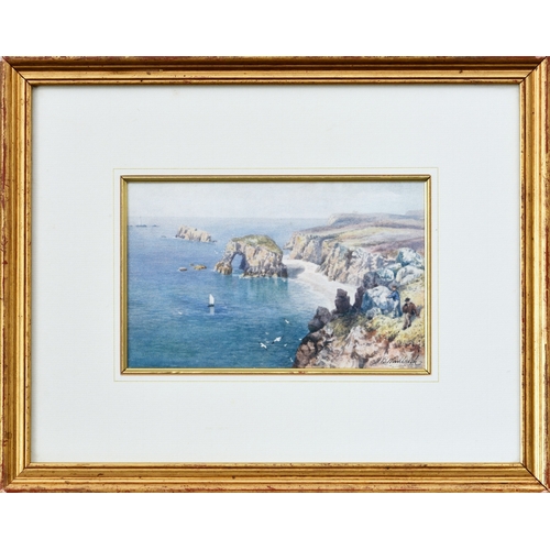 654 - Henry Bowser Wimbush (British, 1858-1943), Enys Dodnan Arch, Land's End near Penzance, Cornwall, wat... 