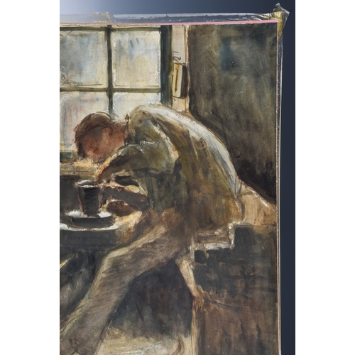 660 - Jan (Jacobus Cornelis Wyand) Cossaar (Dutch, 1874-1966), Study of a potter at work, watercolour, sig... 