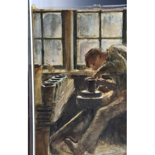 660 - Jan (Jacobus Cornelis Wyand) Cossaar (Dutch, 1874-1966), Study of a potter at work, watercolour, sig... 