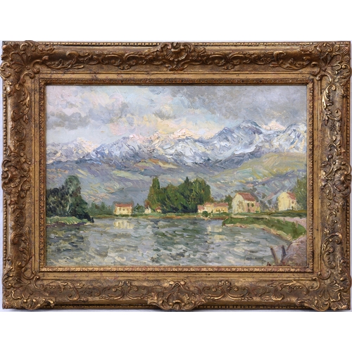 681 - Maxime Camille Louis Maufra (French, 1861-1918), "Chaines des Alles - Grenoble", oil on ca... 