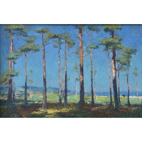 710 - Sigvard Börtz (Swedish, 1904-1998), Coastal pines, oil on board, signed and dated (19)70 lower left,... 