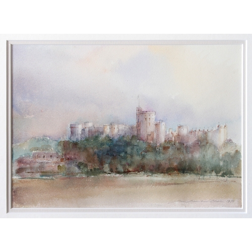 729 - Ian Armour-Chelu (British, 1928-2000), Windsor Castle on a showery day, watercolour, signed and date... 