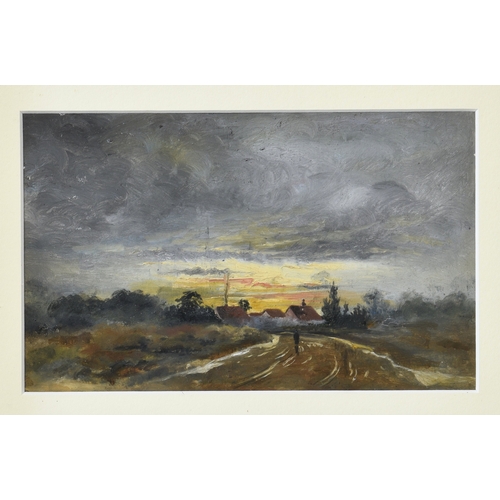 737 - English School, late 19th century, Landscape with a Hamlet at Sunrise and a Coastal Scene, a pair of... 