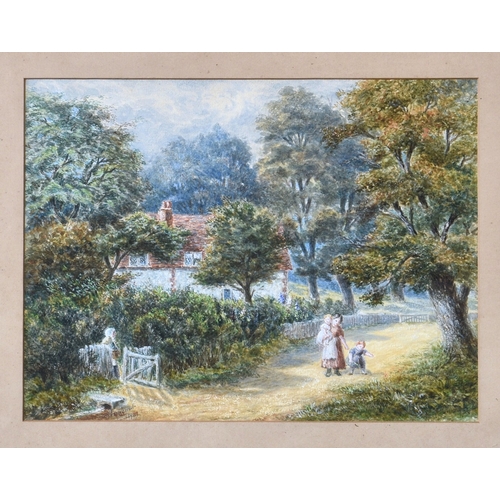 738 - F George Longhurst (fl.1869-1877), Idyllic Rural Scene, watercolour, signed and dated 1868 lower lef... 