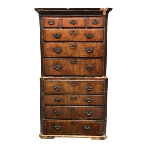 805 - George I secretaire chest on chest, for restoration,