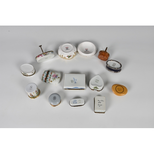 96 - A collection of porcelain and enamel boxes including Limoges, second half 20th century, including tw... 