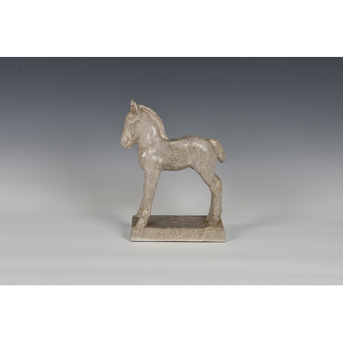 97 - Friede Kieser-Maruhn (1885-1947) A glazed terracotta figure of a pony / foal, 8 x 3 3/8in. (20.3 x 8... 