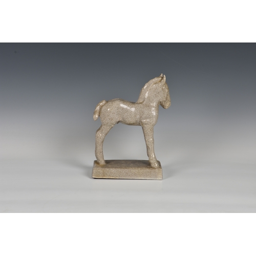 97 - Friede Kieser-Maruhn (1885-1947) A glazed terracotta figure of a pony / foal, 8 x 3 3/8in. (20.3 x 8... 