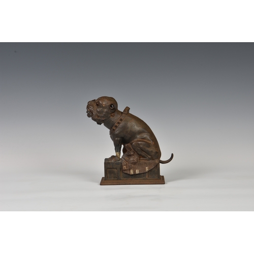 170 - A Victorian cast iron Bull Dog Bank mechanical money bank attributed to J. & E. Stevens Co., Connect... 