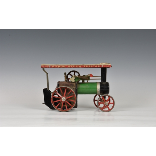 176 - A Mamod Live Steam Tractor TE1A with burner and back box. *Not tested, no steering rod, signs of rus... 