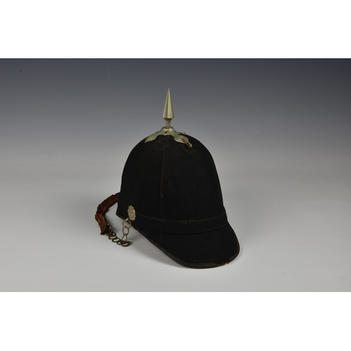 2 - A Sherwood Foresters Derbyshire 2nd Volunteer Battalion other ranks spiked blue cloth helmet early 2... 