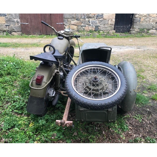 25 - Barn find - A 1960s Soviet era motorcycle and sidecar  - Neval / Ural / or similar partly restored a... 