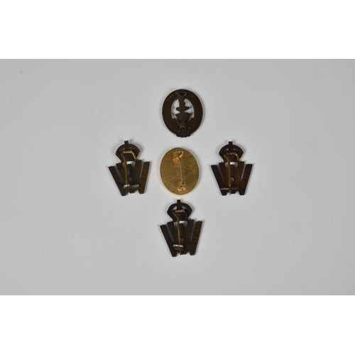 6 - Military interest - Three WWI Volunteer War Workers badges together with two Association of WRENS Wo... 