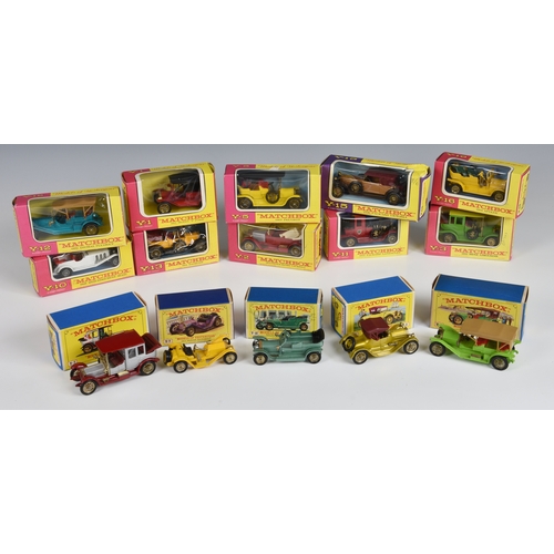 80 - Fifteen 1960s boxed Matchbox Lesney Models of Yesteryear comprising five in card boxes - Y7 Mercer R... 