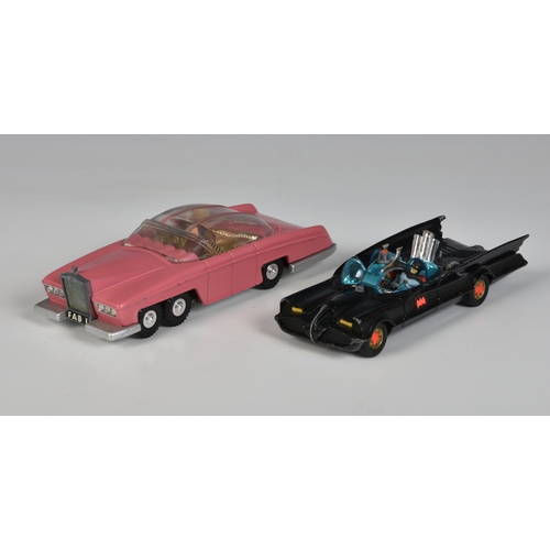 91 - Two Dinky and Corgi Toys TV related diecast toys comprising a Dinky 100 Lady Penelope's  FAB 1 Thund... 