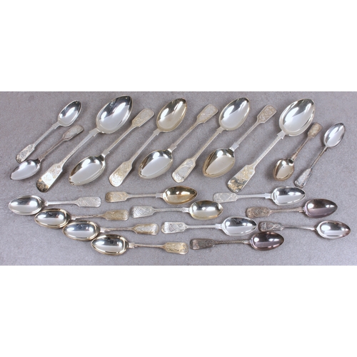 1203 - A collection of Edwardian and George V silver Guernsey shooting prize spoons John Round & Son Ltd., ... 