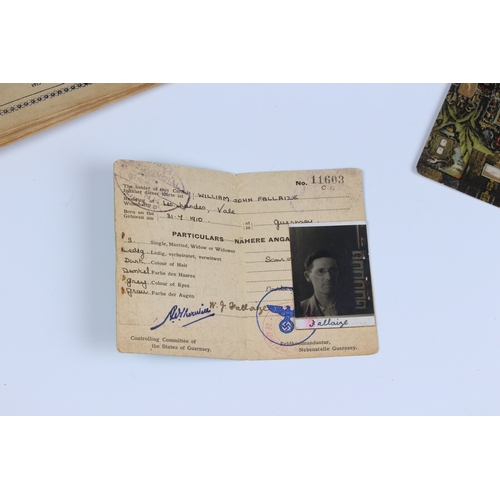 1207 - A WW2 German Occupation Guernsey Identity card for William John Fallaize of Les Landes, Vale; togeth... 