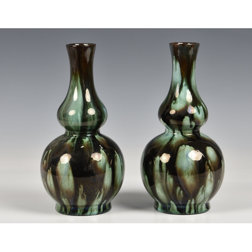 10 - A pair of Salopian Pottery baluster vases  each marked 