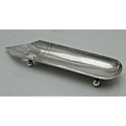 367 - A rare novelty Victorian pen tray modelled as a nib  James Deakin & Sons, Chester, 1890, of typical ... 