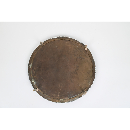 1118 - A circular bronze plaque depicting the Royal coat of arms (Scotland), 11½in. (29.2cm.) diameter, fix... 