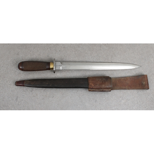 1132 - An unusual WWI trench knife made from a 1903 pattern bayonet the 12in. blade marked with broad arrow... 