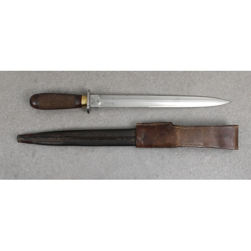 1132 - An unusual WWI trench knife made from a 1903 pattern bayonet the 12in. blade marked with broad arrow... 