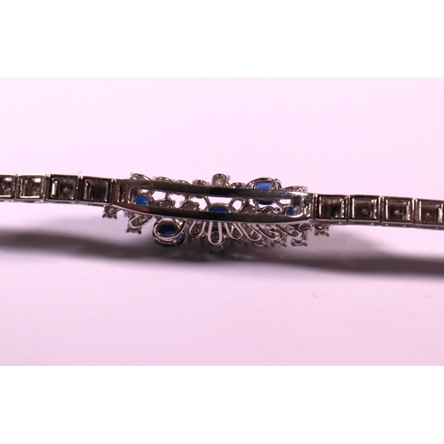 306 - A sapphire and diamond bracelet 18ct white gold set with brilliant cut white diamonds 2.35ct. approx... 