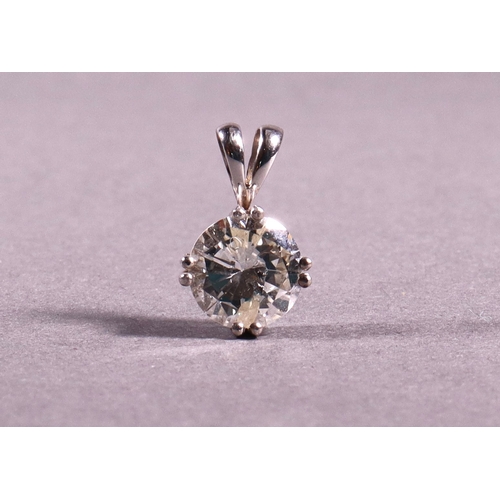 315 - A single diamond pendant eye clarity K/L colour, round brilliant cut 3.43 ct.