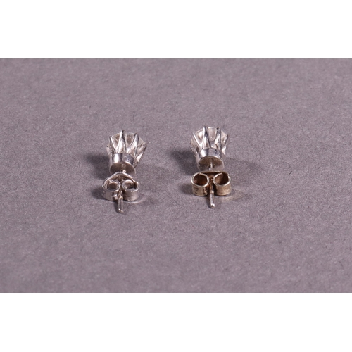 316 - A pair of solitaire diamond earrings brilliant cut, fine quality, 1.6ct. approx.