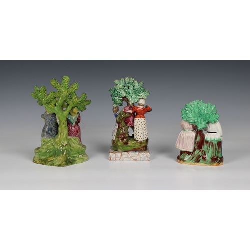 360 - Three 19th century Staffordshire pottery figures to include 'CONTEST', 8in. (20.3cm.); pottery (cric... 