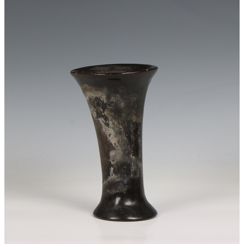 378 - A studio pottery trumpet vase 7½in. (19cm.) high.