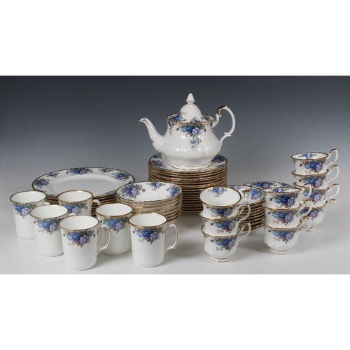 414 - A Royal Albert 'Moonlight Rose' pattern part dinner service (75) comprising 10 teacups and saucers, ... 