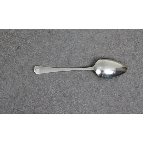 440 - A Channel Islands Old English pattern table spoon maker's mark JQ struck once (Jacques Quesnel I and... 